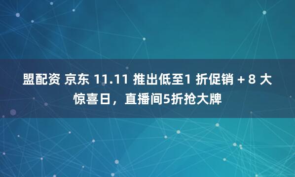 盟配资 京东 11.11 推出低至1 折促销 + 8 大惊喜日，直播间5折抢大牌